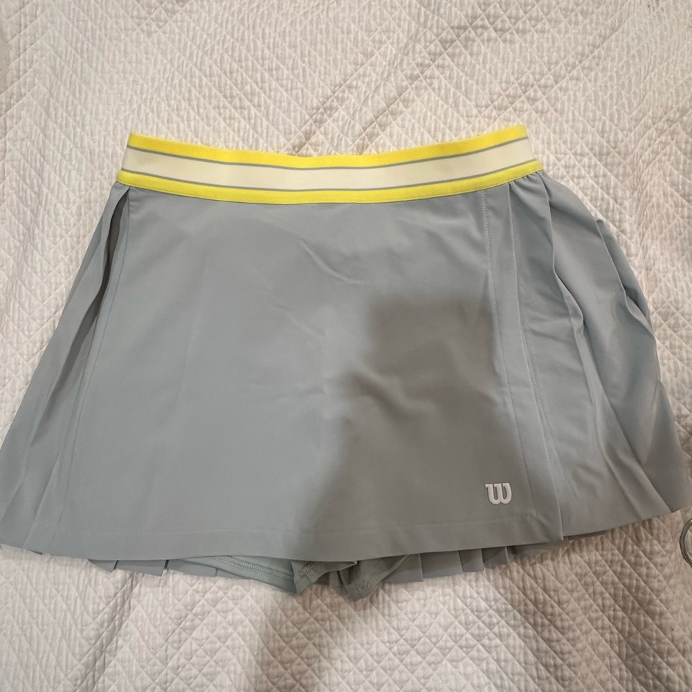 Wilson Light Gray Skirt with Neon Yellow Accent